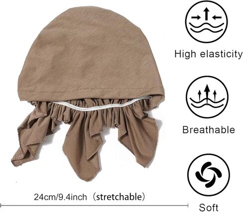 6 Pieces Solid Women Chemo Hat Turban Beanie,Pre Tied Chemo Head Scarf Beanie Skull Cover Cap for Women Hair Loss in Kuwait