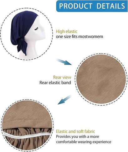 6 Pieces Solid Women Chemo Hat Turban Beanie,Pre Tied Chemo Head Scarf Beanie Skull Cover Cap for Women Hair Loss in Kuwait