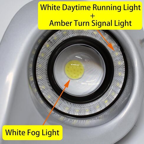 LED Fog Lights Assemblies Fit for 2011 2012 2013 Highlander Daytime Running Light DRL With Amber Sequential Turn Signal Driving Lights in Saudi Arabia