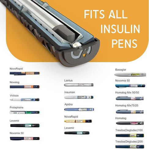 حقيبة سفر Penguin Insulin Cooler - حقيبة تبريد قلم الأنسولين السكري قابلة لإعادة الاستخدام ويمكن التحكم بدرجة حرارتها - تحافظ على برودة الأنسولين في علاج مرض السكري لمدة 24 ساعة. حقيبة حمل من الألومنيوم لقلم مرضى السكري، باللون الذهبي in Kuwait