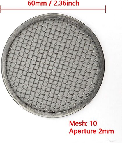 304 Stainless Steel Wire Mesh Filter Disc Flat Round Shape Woven Wire Mesh Screen Strainer Various Size (60mm(10 Mesh) 1pc), Silver in Saudi Arabia