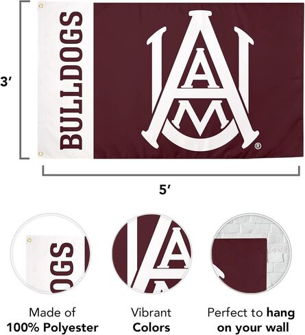 Desert Cactus Alabama A&M University Flag Bulldogs AAMU Flag Banners 100% Polyester Indoor Outdoor 3x5 feet Flags (Team Name) in Saudi Arabia
