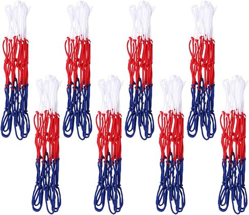 8 Pcs Small Basketball Nets Heavy Duty Basketball Hoop Nets Nylon Basketball Net Replacement Basketball Standard Thick Nets for Kids Fits 8 Loop Rims in Saudi Arabia