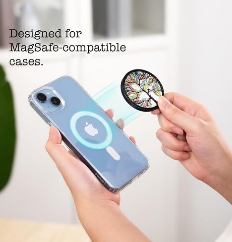 حامل هاتف خلوي قابل للطي ومقبض للهاتف - حامل بمقبض مغناطيسي متوافق مع Mag Safe - مسند لهاتف iPhone، وSamsung Galaxy، وGoogle Pixel، وAndroid - طباعة مخالب in Saudi Arabia