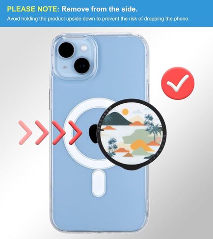 حامل هاتف خلوي قابل للطي ومقبض للهاتف - حامل بمقبض مغناطيسي متوافق مع Mag Safe - مسند لهاتف iPhone، وSamsung Galaxy، وGoogle Pixel، وAndroid - طباعة مخالب in Saudi Arabia