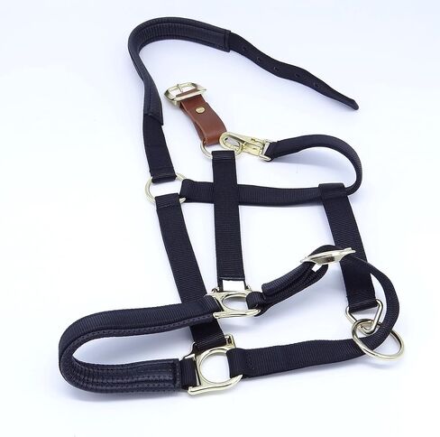 Horse Halter - Padded Nylon, Leather Breakaway, Adjustable Chin and Throat Snap - Full Horse Size in Saudi Arabia