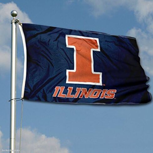 شركة College Flags & Banners Co. إلينوي فايتنج إيليني علم أزرق مزدوج الجوانب in Kuwait