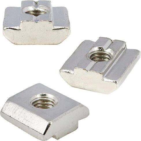 Xiaoyztan 50 قطعة M6 - ثقب الخيط 3030 سلسلة T-صواميل درجة 8.8 مطلية بالنيكل من الفولاذ الكربوني مربعة الشكل مناسبة لملف بثق الألومنيوم القياسي بفتحة T 8 مم in Kuwait