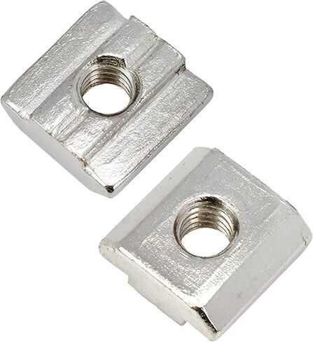 Xiaoyztan 50 قطعة M6 - ثقب الخيط 3030 سلسلة T-صواميل درجة 8.8 مطلية بالنيكل من الفولاذ الكربوني مربعة الشكل مناسبة لملف بثق الألومنيوم القياسي بفتحة T 8 مم in Kuwait