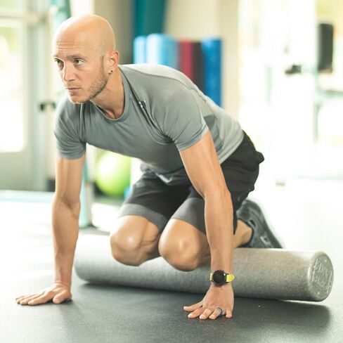OPTP Silver AXIS Foam Roller - Moderate Density (36-Inch Round) - Eco-Friendly, Durable Massage Roller for Physical Therapy, Exercise, Deep Tissue Muscle Relief, and Workout Recovery in Saudi Arabia