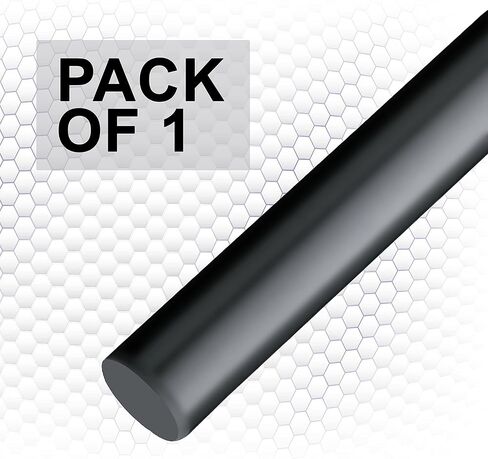 متجر Simond - Delrin - قضيب دائري من البوليمر الأسيتال، قطر 3/4 بوصة × طول 36 بوصة - أسود غير شفاف in Kuwait