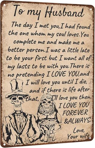 To My Husband Novelty Metal Sign,The Day I Met You Retro Wall Decor for Home,Kitchen Living Room,Bedroom,Gift for Husband,Size 8X12 in Saudi Arabia