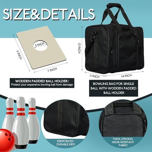 مجموعة ملحقات البولينج، حقيبة كرة البولينج لكرة واحدة مع حامل كرة مبطن، أغطية أحذية البولينج غير قابلة للانزلاق، كرة البولينج المتأرجحة، وسادة الصنفرة، منشفة كرة البولينج، واقي حماية الإبهام in Kuwait