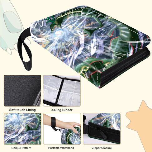 Card Binder 4 Pocket, 400 Pockets Card Holder with 50 Removable Sleeves, Zipper Trading Card Collection Binder Album Book Storage Organizer in Saudi Arabia