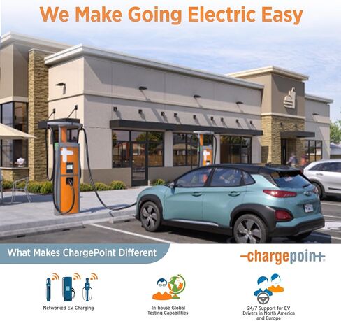 ChargePoint Home Flex Level 2 EV Charger NACS, Hardwired EV Fast Charge Station, Electric Vehicle Charging Equipment Compatible with Tesla in Saudi Arabia