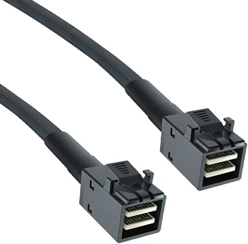 3.12G Internal Mini SAS HD SFF-8643 to SFF-8087 Cable, Right Angle to Straight, 0.5m Internal Mini SAS to Mini SAS Cable, 36 Pin, with Sideband, 100 Ohm, Flexible, Support RAID, PCIE Controller, 1.6ft in Saudi Arabia