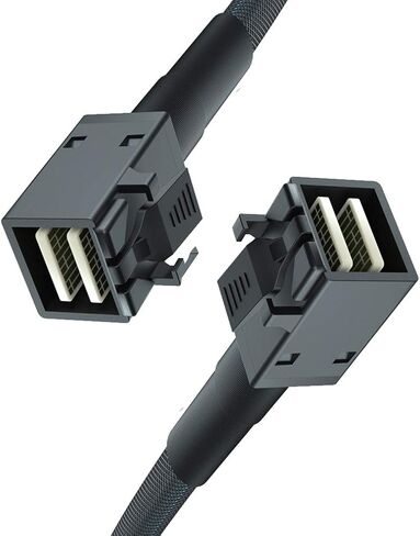 3.12G Internal Mini SAS HD SFF-8643 to SFF-8087 Cable, Right Angle to Straight, 0.5m Internal Mini SAS to Mini SAS Cable, 36 Pin, with Sideband, 100 Ohm, Flexible, Support RAID, PCIE Controller, 1.6ft in Saudi Arabia