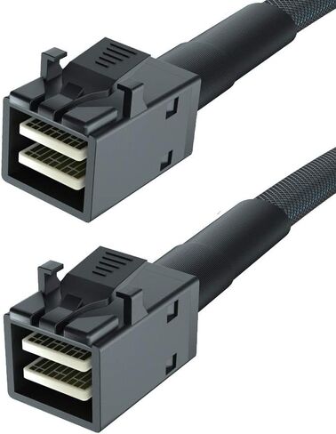 3.12G Internal Mini SAS HD SFF-8643 to SFF-8087 Cable, Right Angle to Straight, 0.5m Internal Mini SAS to Mini SAS Cable, 36 Pin, with Sideband, 100 Ohm, Flexible, Support RAID, PCIE Controller, 1.6ft in Saudi Arabia