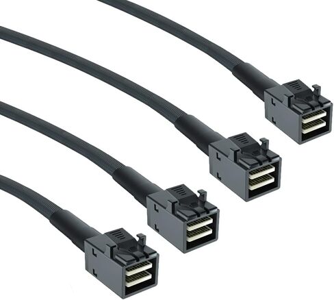 3.12G Internal Mini SAS HD SFF-8643 to SFF-8087 Cable, Right Angle to Straight, 0.5m Internal Mini SAS to Mini SAS Cable, 36 Pin, with Sideband, 100 Ohm, Flexible, Support RAID, PCIE Controller, 1.6ft in Saudi Arabia