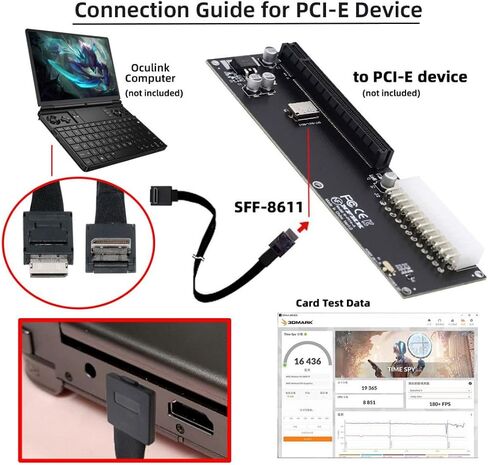 chenyang Oculink SFF-8611 4i to SFF-8087 36Pin PCIe PCI-Express Slimline SSD Data Active Cable 50cm in Saudi Arabia