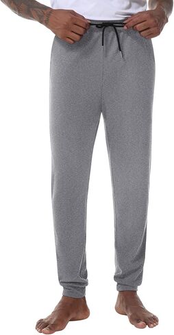 3 Pack Men's Lounge Pants with Pockets, Fleece Thermal Sleep Pajama Pants Relaxed Fit Jogger Sweatpants for Men in Saudi Arabia