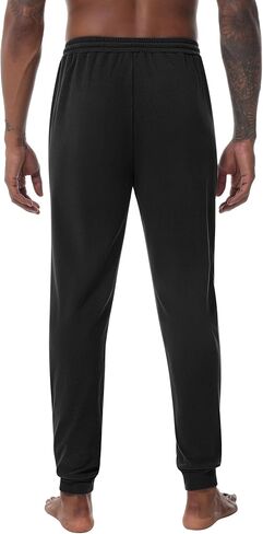 3 Pack Men's Lounge Pants with Pockets, Fleece Thermal Sleep Pajama Pants Relaxed Fit Jogger Sweatpants for Men in Saudi Arabia