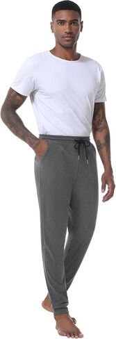 3 Pack Men's Lounge Pants with Pockets, Fleece Thermal Sleep Pajama Pants Relaxed Fit Jogger Sweatpants for Men in Saudi Arabia