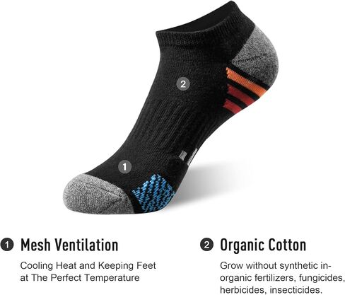 ECOEY Boys and Girls No Show Cushioned Athletic Running Socks Multipack in Saudi Arabia