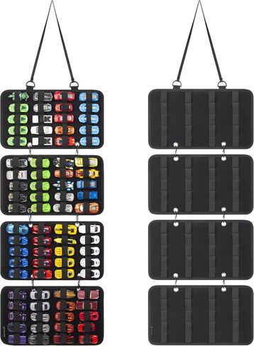 KISLANE Hanging Display Case for Tacoy Cars , 4 in 1 Storage Compatible with Toy Car Hanging Storage Organizer Fit for Toy Cars, Toy Trucks, Kids Toy Car Hanging Over The Wall (Blue 80 Slots) in Saudi Arabia