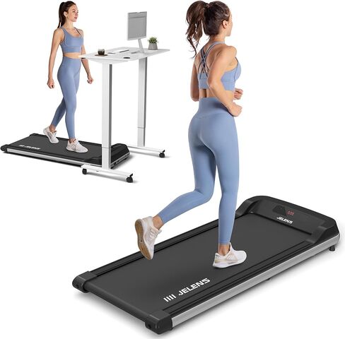 Walking Pad 2 in 1 Treadmill for Walking and Jogging, Under Desk Treadmill for Home Office with Remote Control, 2.5HP Walking Pad Treadmill, Desk Treadmill in LED Display (Silver Black) in Saudi Arabia