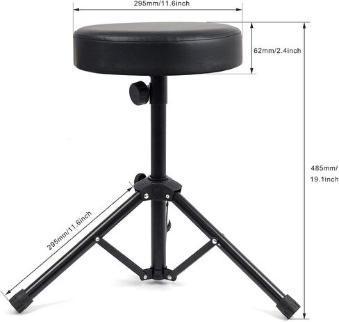 Kmise Drum Throne Stool Deluxe Thick Padded Foldable Seat for Drum Practice (Big) in Saudi Arabia