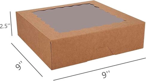 White Pie Boxes with Window, 9 x 9 x 2.5 - (12 pack) Bakery Boxes Cookie Boxes, Treat Boxes for Pies, Pastries, Donuts and Muffins in Saudi Arabia