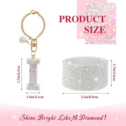 Water Bottle Accessories Set for Stanley Cup 30Oz, Letter Charms, Diamond Straw Cover, Glitter Silicone Boot Sticker, Bow Straw Topper in Kuwait