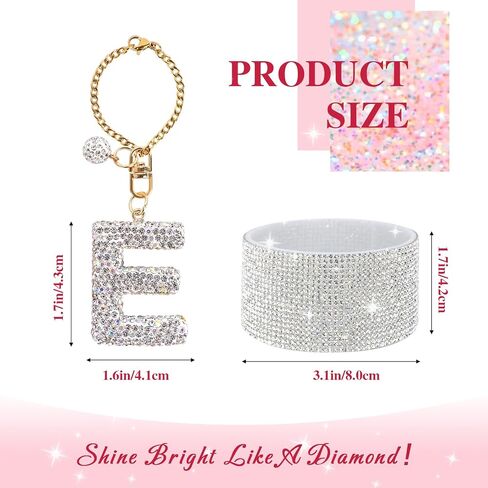 Water Bottle Accessories Set for Stanley Cup 30Oz, Letter Charms, Diamond Straw Cover, Glitter Silicone Boot Sticker, Bow Straw Topper in Kuwait