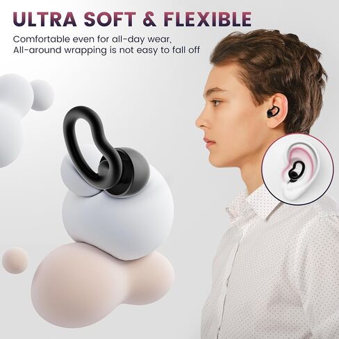 3 Pairs Swimming Ear Plugs Waterproof Earplugs, Silicone Swim Ear Plugs for Adult Kids, Water Sports Earplugs for Showering, Bathing, Surfing in Saudi Arabia