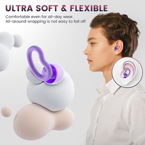 3 Pairs Swimming Ear Plugs Waterproof Earplugs, Silicone Swim Ear Plugs for Adult Kids, Water Sports Earplugs for Showering, Bathing, Surfing in Saudi Arabia