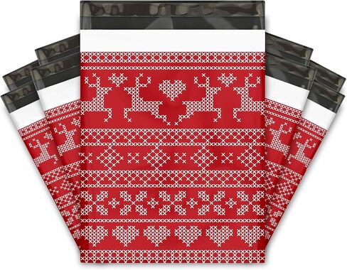 12x15 (50) Christmas Tree Fir Trees Designer Winter Poly Mailers Self Sealing Waterproof Shipping Envelopes Holiday Premium Printed Bags For Small Businesses in Kuwait