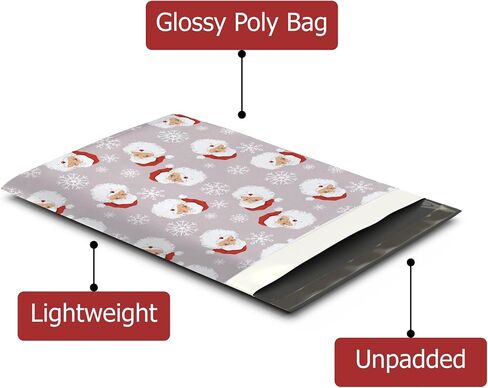 12x15 (50) Christmas Tree Fir Trees Designer Winter Poly Mailers Self Sealing Waterproof Shipping Envelopes Holiday Premium Printed Bags For Small Businesses in Kuwait