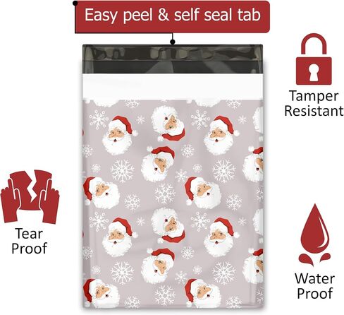 12x15 (50) Christmas Tree Fir Trees Designer Winter Poly Mailers Self Sealing Waterproof Shipping Envelopes Holiday Premium Printed Bags For Small Businesses in Kuwait