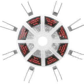 48Pcs/Set 8 in 1 Single Coils Platte Iron-chromium-aluminum Heating Wire Resistance Premade Prebuilt Coil, Hot Wire Replacement for Swag, Master, Nautilus
