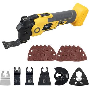 NEWONE Oscillating Tool Compatible with De-Walt 20V Battery Anti-vibration Oscillating Multi-Tool Kit with 3.6° Oscillation Angle,6 Variable Speed,16-piece Electric Multitool Blades,Box
