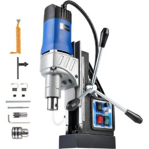 ZELCAN Mag Drill Press, 1550W Portable Magnetic Drill Press with 2" Boring Diameter, 0-580 rpm Stepless Speed & Reversible Direction, 2922 lbf Mag Force Electric Drilling Machine for Metal Surface