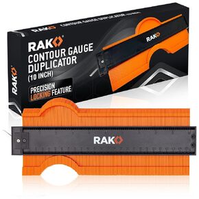 RAK Contour Gauge - Birthday Day Gifts for Dad - 10 Inch Edge Profile Measuring Tool with Lock - Adjustable Irregular Shape Outline of Flooring, Laying Tile, Woodwork, Construction