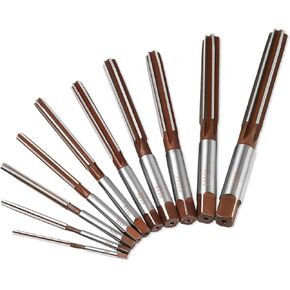 Hand Reamers H8,9SiCr Manual Straight Shank Reamer Set 6 Flutes Milling Cutter Tool (3mm, 4mm, 5mm, 6mm, 7mm, 8mm, 9mm, 10mm, 11mm, 12mm)10pcs