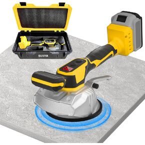 Tile Vibration Leveling Machine With A Kitbox, for Dewalt 20V Max Battery, Portable 5'' Suction Cup Tiler Vibrator Tool with 8 Adjustable Speed,Digital Display for Floor,Tile,Wall,Thick Glass
