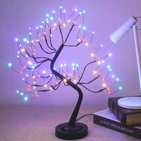 Tabletop Tree Light 108 LED Bonsai Artificial Tree Lamp with Timer for Home Office Decorative Party Halloween Holiday, Battery/USB Operated (Warm White)