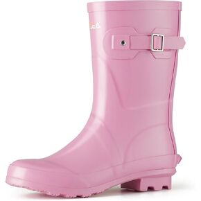 HISEA Women's Mid Calf Rubber Rain Boots Waterproof Wellington Garden Boots