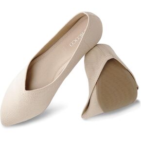 Womens Pointed Toe Flats Knit Dress Washable Shoes Slip On Ballet Flats Shoes Women Comfort Shoes Office Low Wedge Shoes