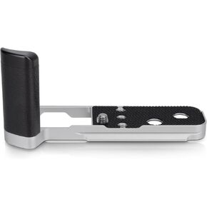JJC Dedicated Metal Hand Grip L Bracket Anti-Slid Holder for Fujifilm Fuji X100V X100F Camera, Arca Swiss Type Quick Release Tripod Plate Design w/Battery Compartment Opening(Not Fits X100VI) Sliver