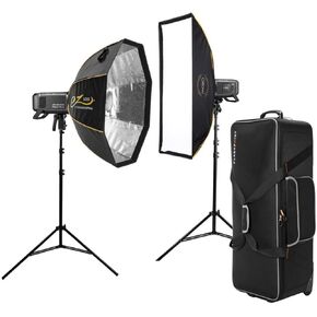 Flashpoint XPLOR 600PRO II TTL R2 600ws 2.4GHz Battery-Powered All-in-One Flash 40W Bicolor Led, Color Screen, Color Groups Indicator, Freeze Mode, 1/1 to 1/512 in 0.1 Increment Steps (Kit with Bag)